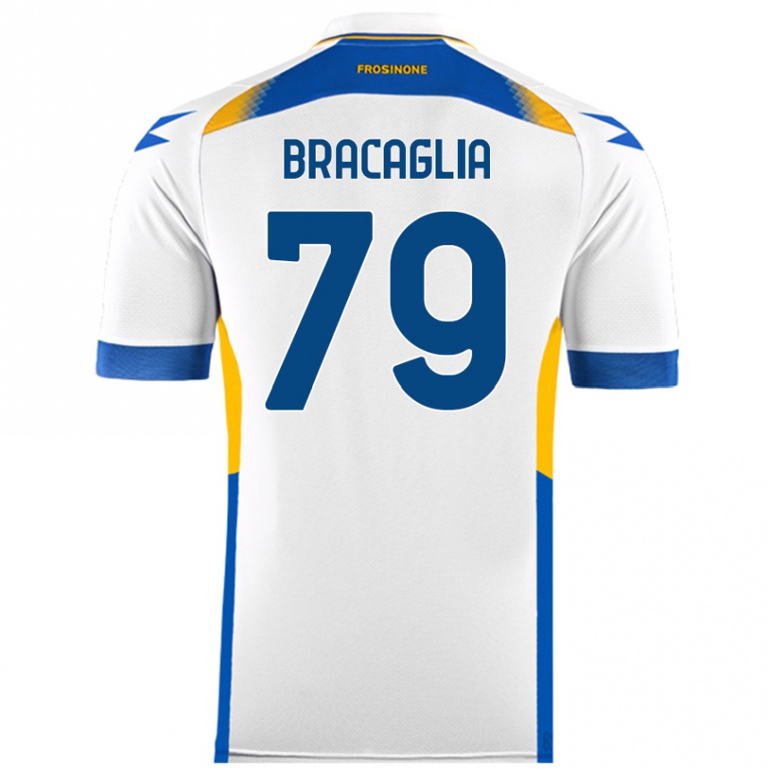 Kinder Fußball Gabriele Bracaglia #79 Weiß Auswärtstrikot Trikot 2024/25 T-Shirt Luxemburg