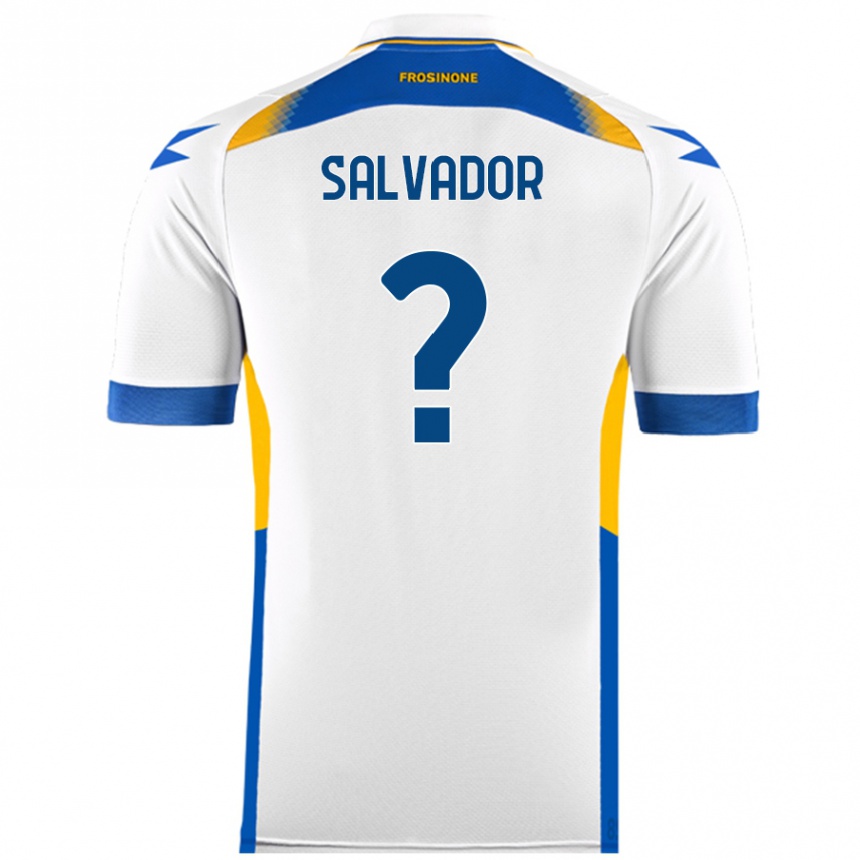 Kinder Fußball Edoardo Salvador #0 Weiß Auswärtstrikot Trikot 2024/25 T-Shirt Luxemburg