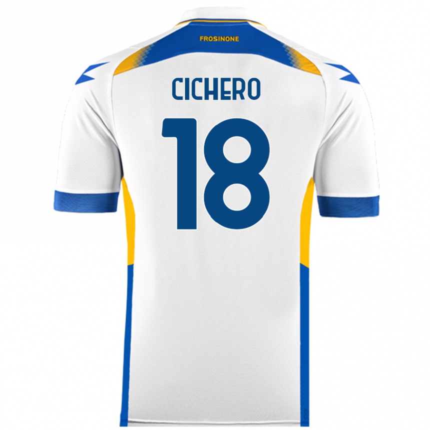 Kinder Fußball Alejandro Cichero #18 Weiß Auswärtstrikot Trikot 2024/25 T-Shirt Luxemburg