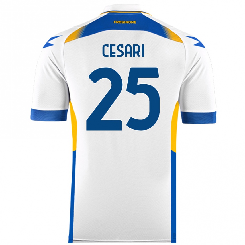 Kinder Fußball Nicolò Cesari #25 Weiß Auswärtstrikot Trikot 2024/25 T-Shirt Luxemburg