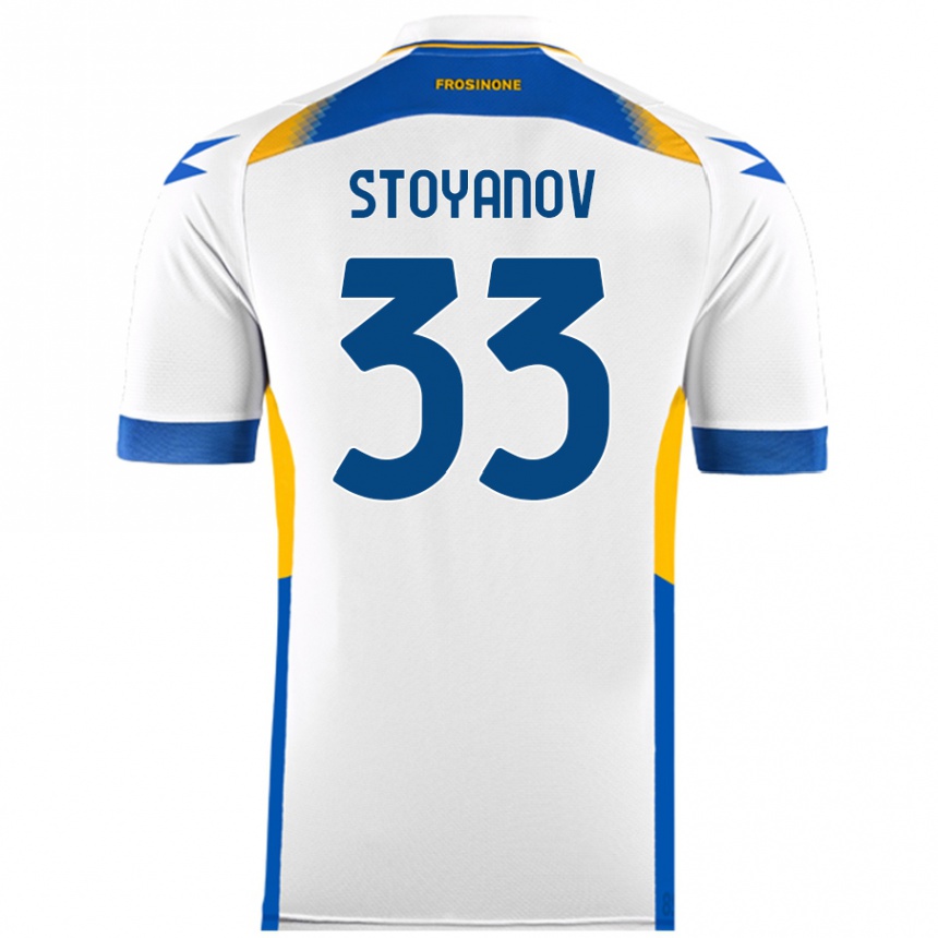 Kinder Fußball Steliyan Stoyanov #33 Weiß Auswärtstrikot Trikot 2024/25 T-Shirt Luxemburg