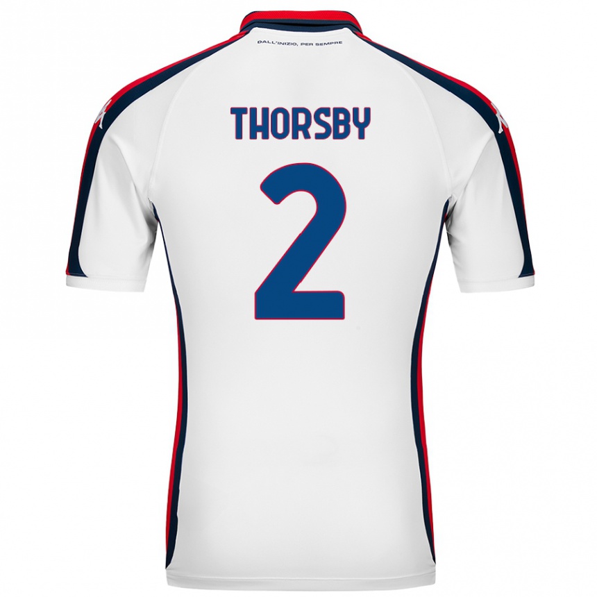 Kinder Fußball Morten Thorsby #2 Weiß Auswärtstrikot Trikot 2024/25 T-Shirt Luxemburg