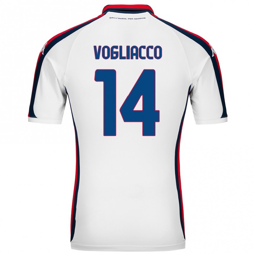 Kinder Fußball Alessandro Vogliacco #14 Weiß Auswärtstrikot Trikot 2024/25 T-Shirt Luxemburg