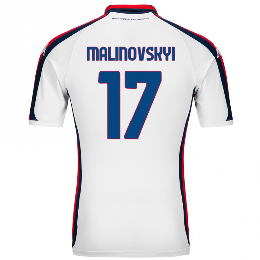 Kinder Fußball Ruslan Malinovskyi #17 Weiß Auswärtstrikot Trikot 2024/25 T-Shirt Luxemburg