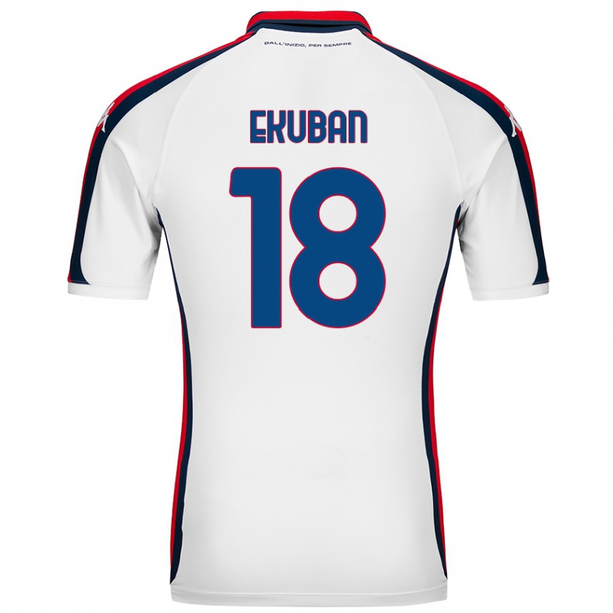 Kinder Fußball Caleb Ekuban #18 Weiß Auswärtstrikot Trikot 2024/25 T-Shirt Luxemburg