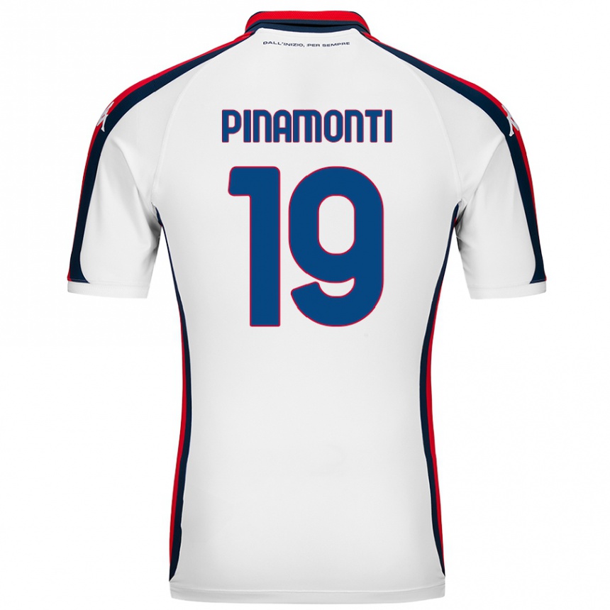 Kinder Fußball Andrea Pinamonti #19 Weiß Auswärtstrikot Trikot 2024/25 T-Shirt Luxemburg