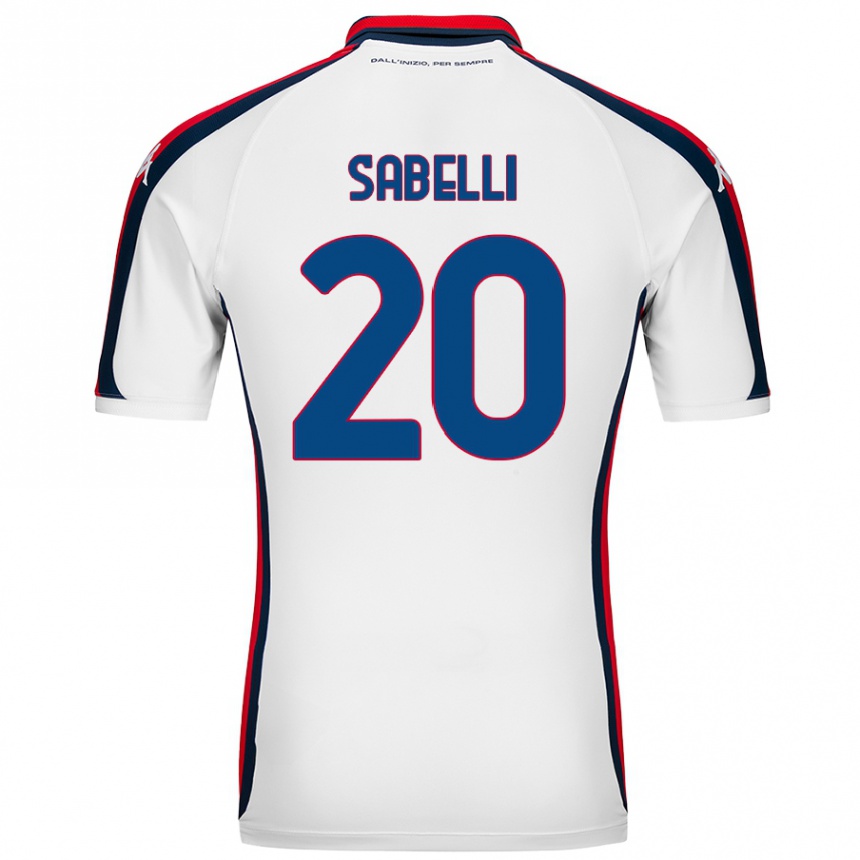 Kinder Fußball Stefano Sabelli #20 Weiß Auswärtstrikot Trikot 2024/25 T-Shirt Luxemburg