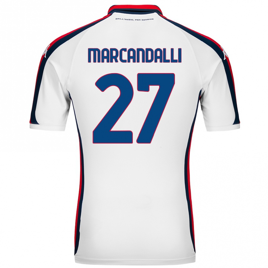 Kinder Fußball Alessandro Marcandalli #27 Weiß Auswärtstrikot Trikot 2024/25 T-Shirt Luxemburg