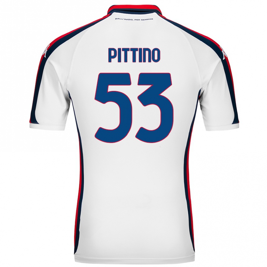 Kinder Fußball Tommaso Pittino #53 Weiß Auswärtstrikot Trikot 2024/25 T-Shirt Luxemburg