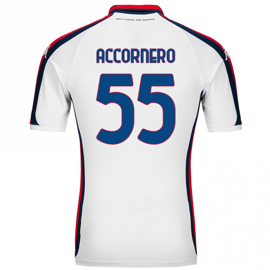 Kinder Fußball Federico Accornero #55 Weiß Auswärtstrikot Trikot 2024/25 T-Shirt Luxemburg