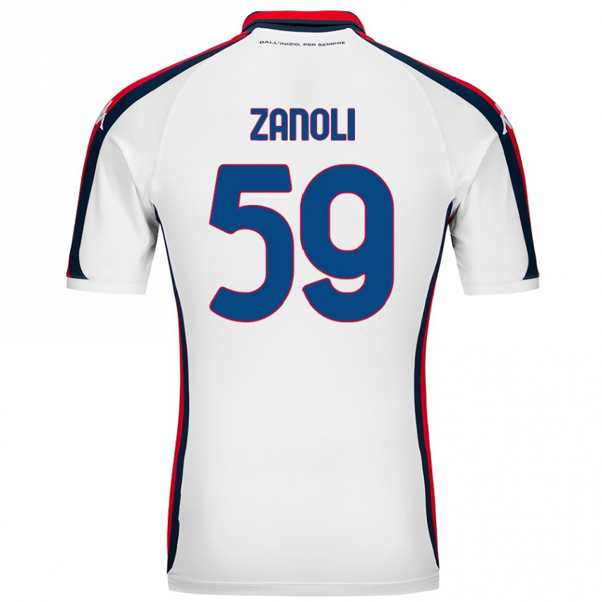 Kinder Fußball Alessandro Zanoli #59 Weiß Auswärtstrikot Trikot 2024/25 T-Shirt Luxemburg