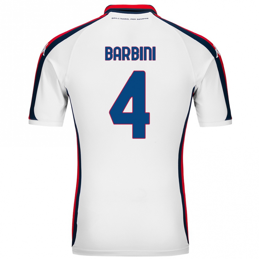 Kinder Fußball Matteo Barbini #4 Weiß Auswärtstrikot Trikot 2024/25 T-Shirt Luxemburg