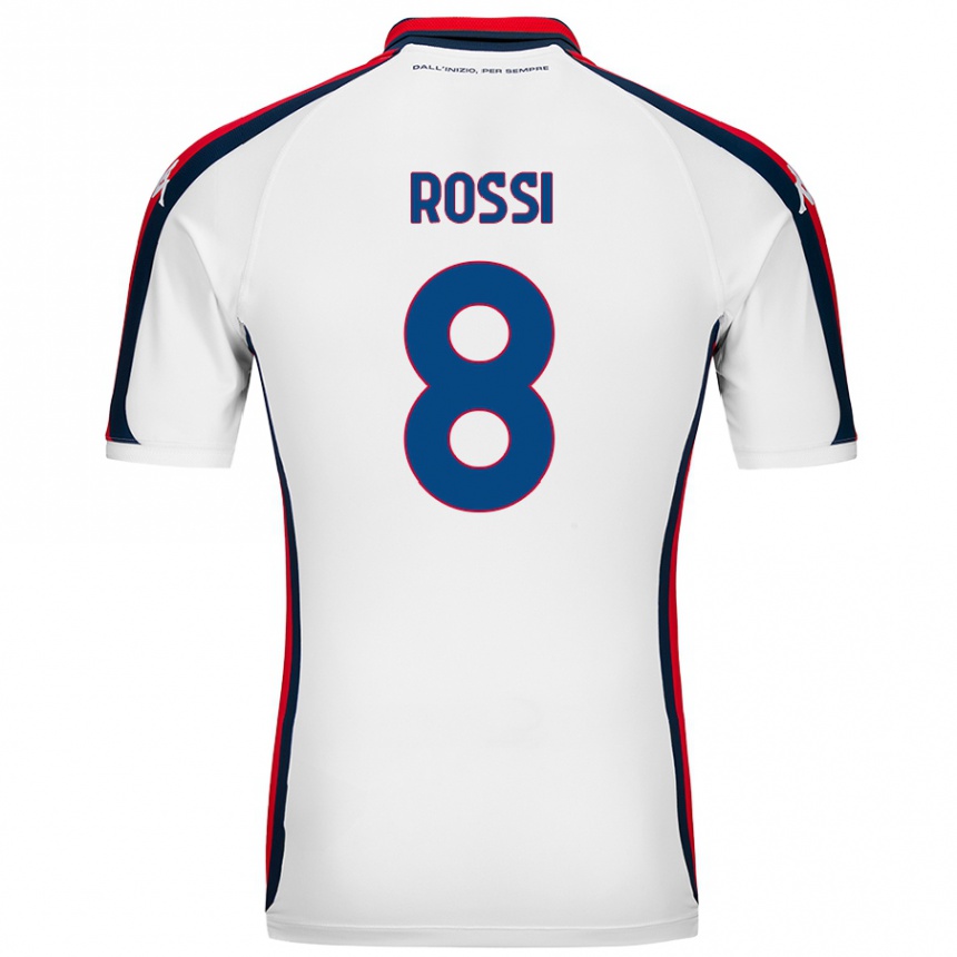 Kinder Fußball Gianluca Rossi #8 Weiß Auswärtstrikot Trikot 2024/25 T-Shirt Luxemburg