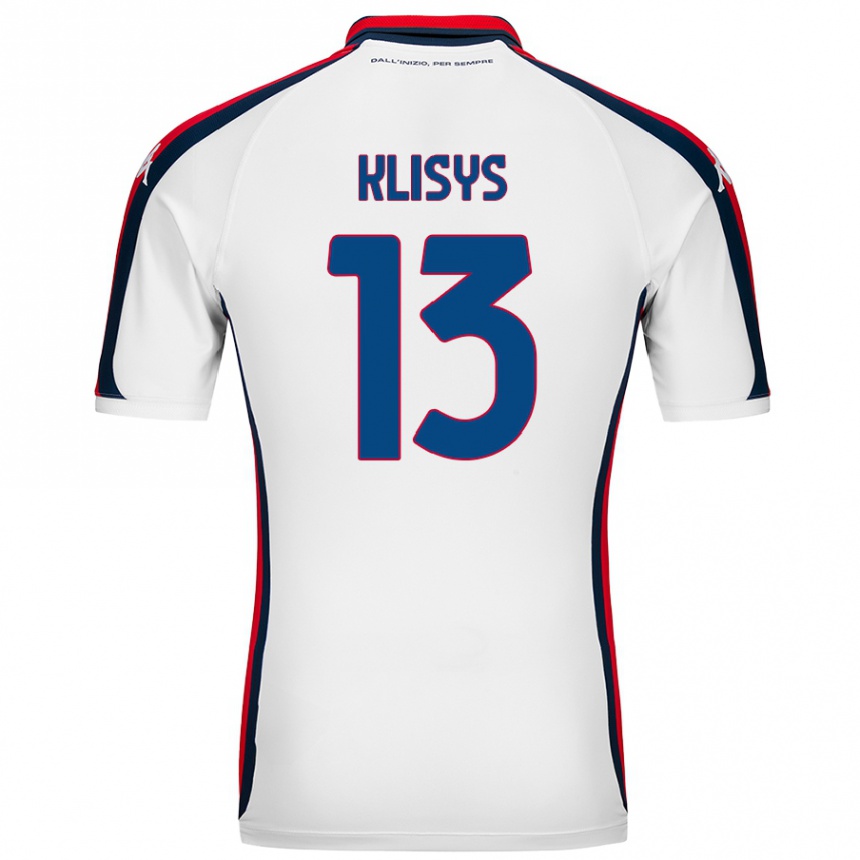 Kinder Fußball Lukas Klisys #13 Weiß Auswärtstrikot Trikot 2024/25 T-Shirt Luxemburg