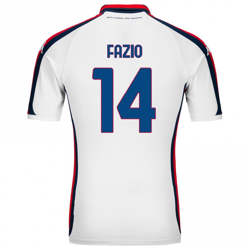 Kinder Fußball Tommaso Fazio #14 Weiß Auswärtstrikot Trikot 2024/25 T-Shirt Luxemburg