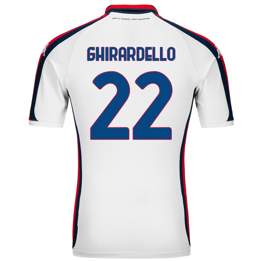 Kinder Fußball Tommaso Ghirardello #22 Weiß Auswärtstrikot Trikot 2024/25 T-Shirt Luxemburg