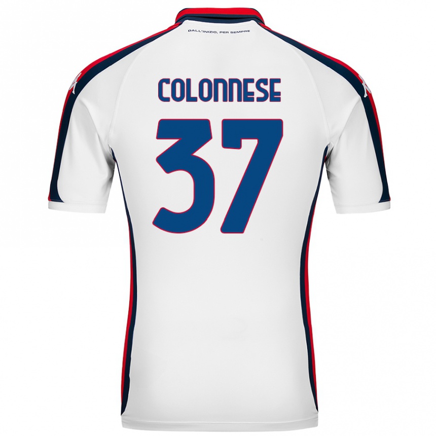 Kinder Fußball Lorenzo Colonnese #37 Weiß Auswärtstrikot Trikot 2024/25 T-Shirt Luxemburg