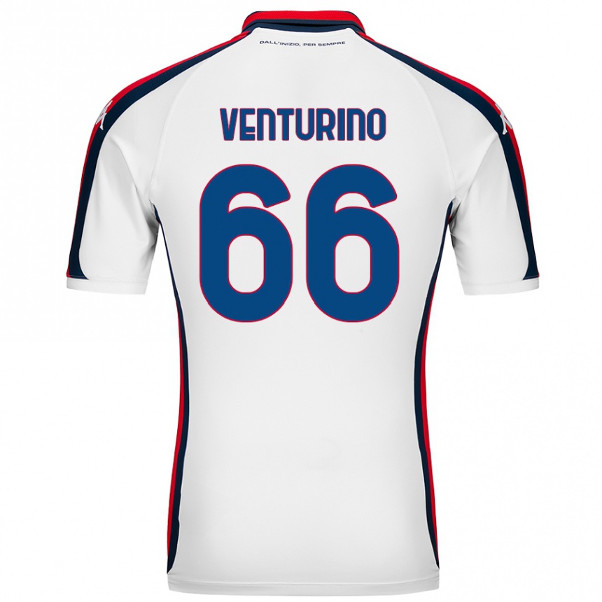 Kinder Fußball Lorenzo Venturino #66 Weiß Auswärtstrikot Trikot 2024/25 T-Shirt Luxemburg