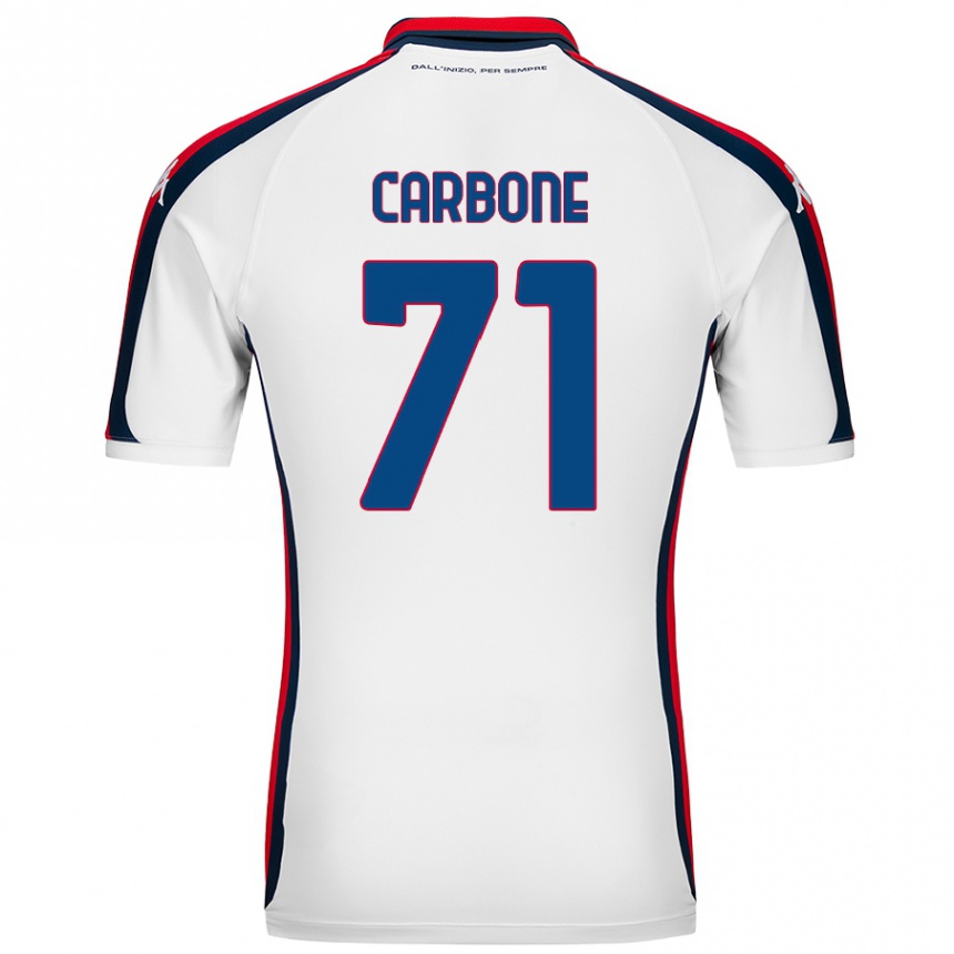 Kinder Fußball Filippo Carbone #71 Weiß Auswärtstrikot Trikot 2024/25 T-Shirt Luxemburg