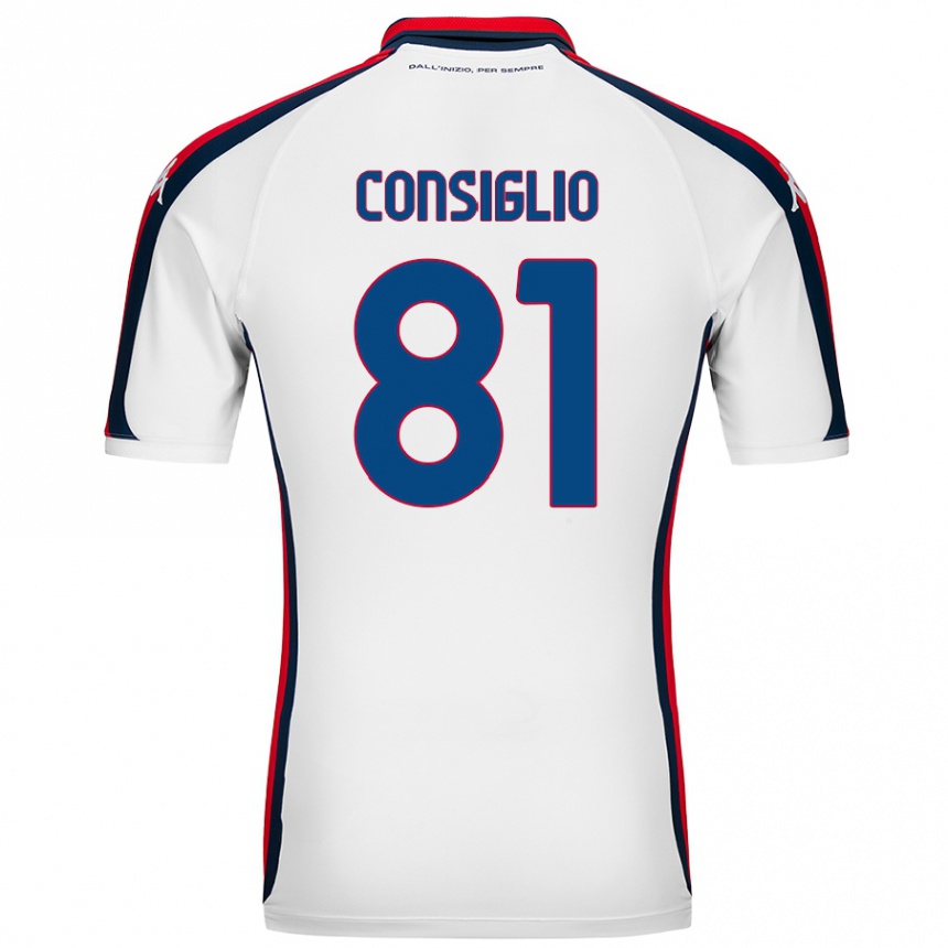 Kinder Fußball Leonardo Consiglio #81 Weiß Auswärtstrikot Trikot 2024/25 T-Shirt Luxemburg