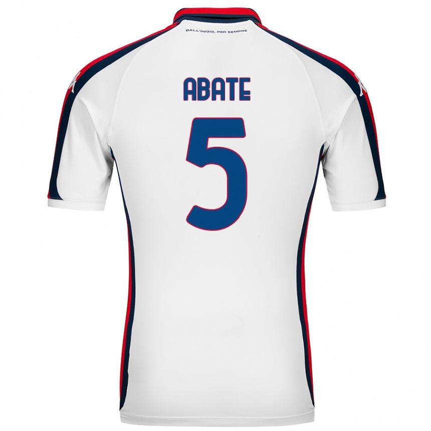 Kinder Fußball Giada Abate #5 Weiß Auswärtstrikot Trikot 2024/25 T-Shirt Luxemburg