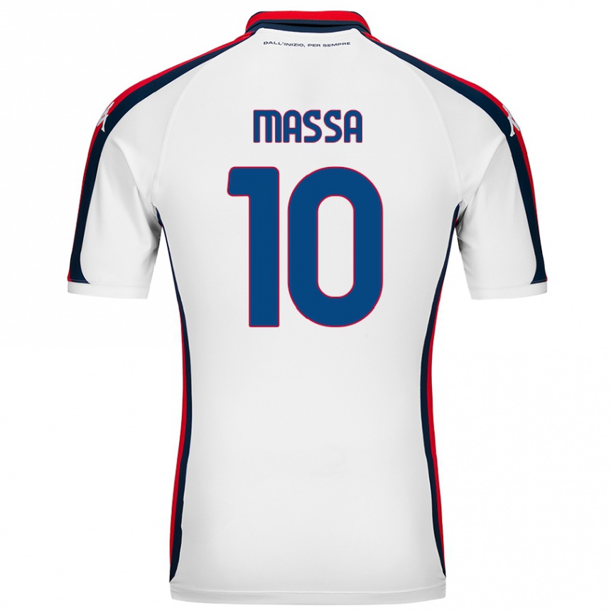 Kinder Fußball Alessandra Massa #10 Weiß Auswärtstrikot Trikot 2024/25 T-Shirt Luxemburg