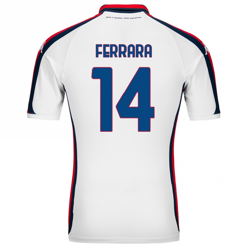 Kinder Fußball Anastasia Ferrara #14 Weiß Auswärtstrikot Trikot 2024/25 T-Shirt Luxemburg