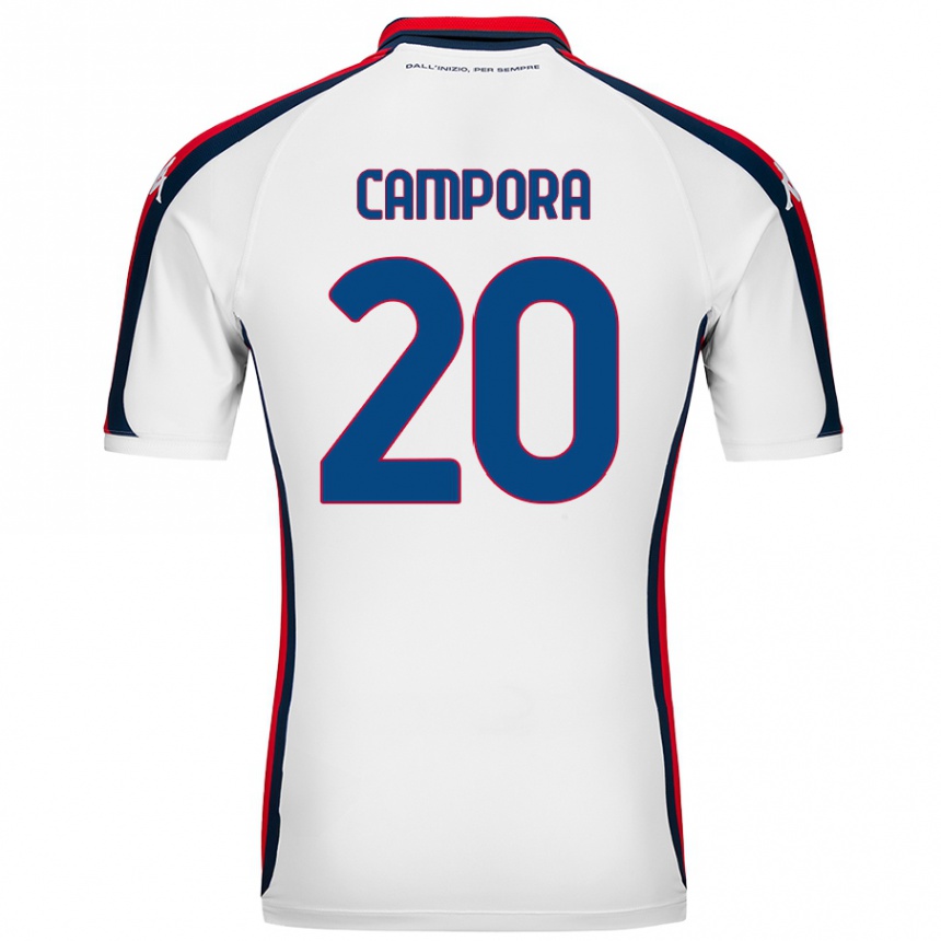 Kinder Fußball Alice Campora #20 Weiß Auswärtstrikot Trikot 2024/25 T-Shirt Luxemburg