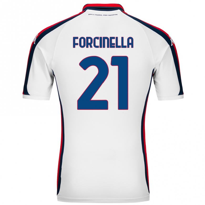 Kinder Fußball Camilla Forcinella #21 Weiß Auswärtstrikot Trikot 2024/25 T-Shirt Luxemburg