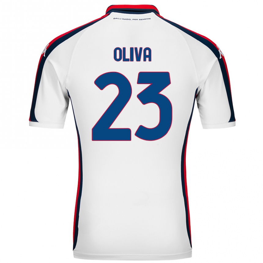 Kinder Fußball Eleonora Oliva #23 Weiß Auswärtstrikot Trikot 2024/25 T-Shirt Luxemburg