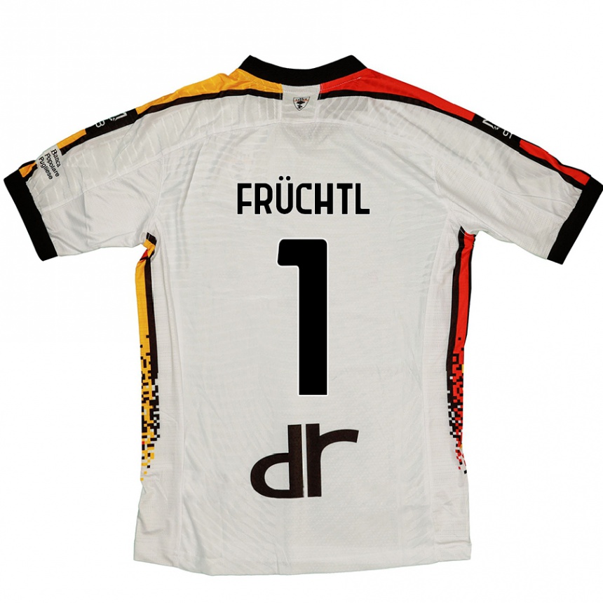 Kinder Fußball Christian Früchtl #1 Weiß Schwarz Auswärtstrikot Trikot 2024/25 T-Shirt Luxemburg