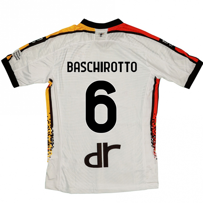 Kinder Fußball Federico Baschirotto #6 Weiß Schwarz Auswärtstrikot Trikot 2024/25 T-Shirt Luxemburg