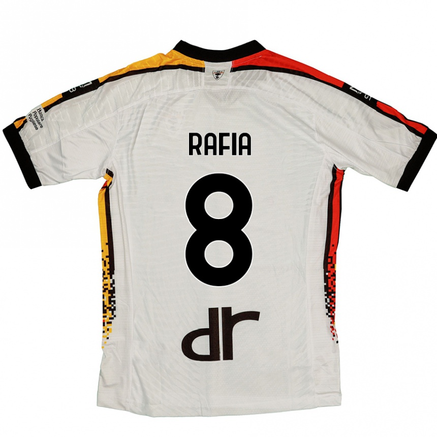 Kinder Fußball Hamza Rafia #8 Weiß Schwarz Auswärtstrikot Trikot 2024/25 T-Shirt Luxemburg