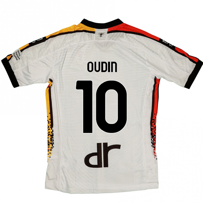 Kinder Fußball Rémi Oudin #10 Weiß Schwarz Auswärtstrikot Trikot 2024/25 T-Shirt Luxemburg