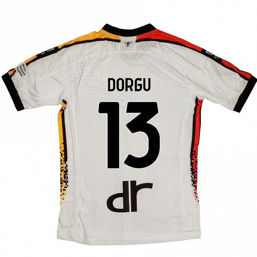 Kinder Fußball Patrick Dorgu #13 Weiß Schwarz Auswärtstrikot Trikot 2024/25 T-Shirt Luxemburg