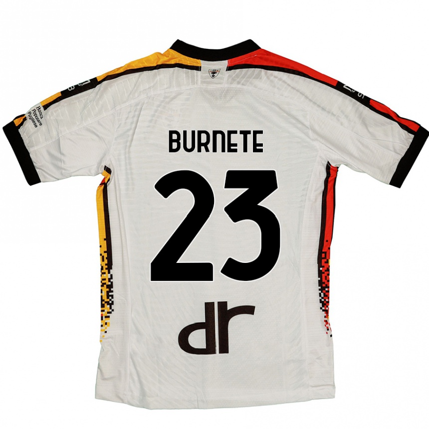 Kinder Fußball Rareș Burnete #23 Weiß Schwarz Auswärtstrikot Trikot 2024/25 T-Shirt Luxemburg