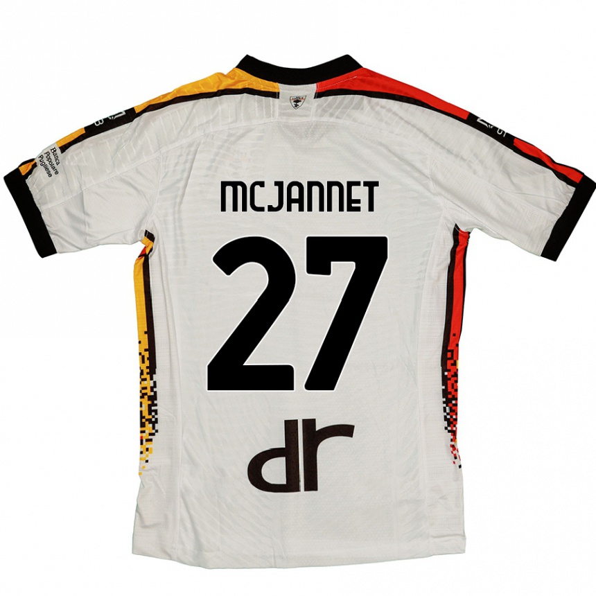 Kinder Fußball Ed Mcjannet #27 Weiß Schwarz Auswärtstrikot Trikot 2024/25 T-Shirt Luxemburg