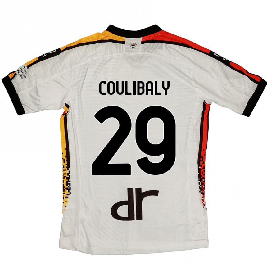 Kinder Fußball Lassana Coulibaly #29 Weiß Schwarz Auswärtstrikot Trikot 2024/25 T-Shirt Luxemburg