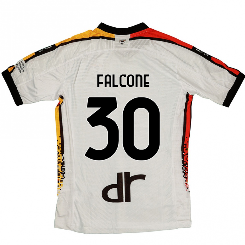 Kinder Fußball Wladimiro Falcone #30 Weiß Schwarz Auswärtstrikot Trikot 2024/25 T-Shirt Luxemburg