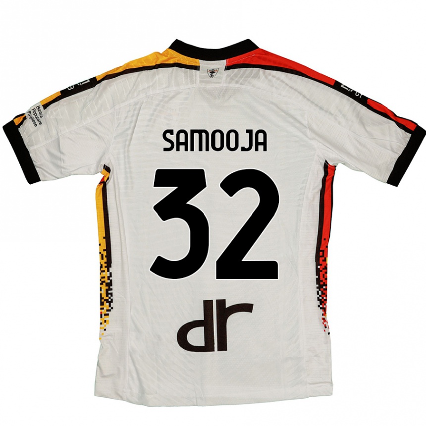 Kinder Fußball Jasper Samooja #32 Weiß Schwarz Auswärtstrikot Trikot 2024/25 T-Shirt Luxemburg