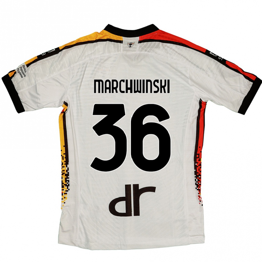 Kinder Fußball Filip Marchwinski #36 Weiß Schwarz Auswärtstrikot Trikot 2024/25 T-Shirt Luxemburg