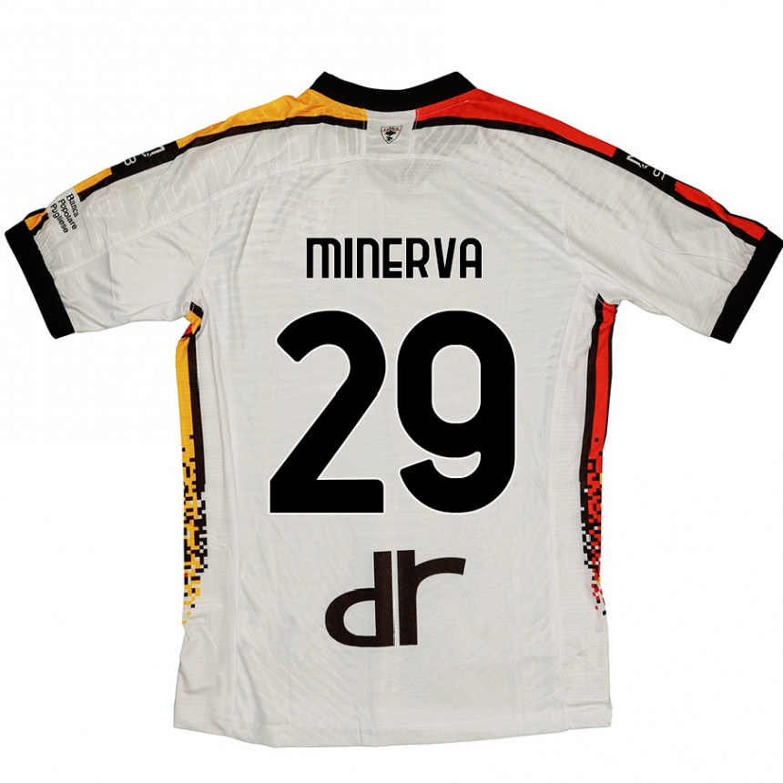 Kinder Fußball Francesco Minerva #29 Weiß Schwarz Auswärtstrikot Trikot 2024/25 T-Shirt Luxemburg