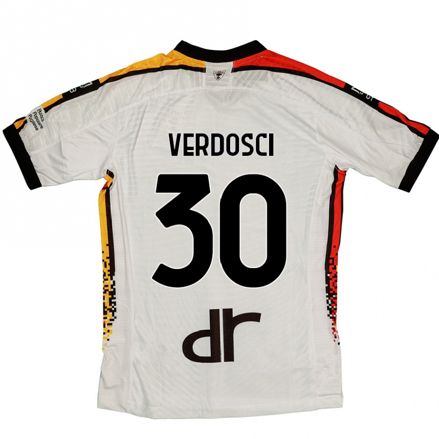 Kinder Fußball Simone Verdosci #30 Weiß Schwarz Auswärtstrikot Trikot 2024/25 T-Shirt Luxemburg