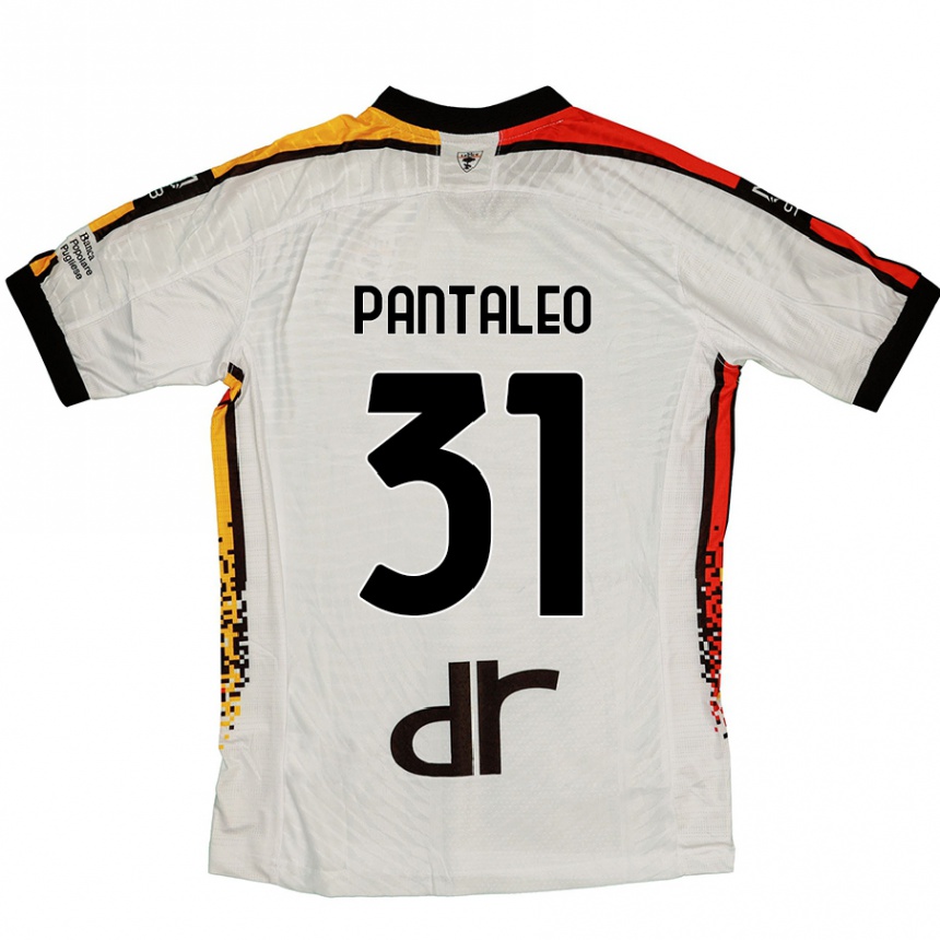 Kinder Fußball Dario Pantaleo #31 Weiß Schwarz Auswärtstrikot Trikot 2024/25 T-Shirt Luxemburg