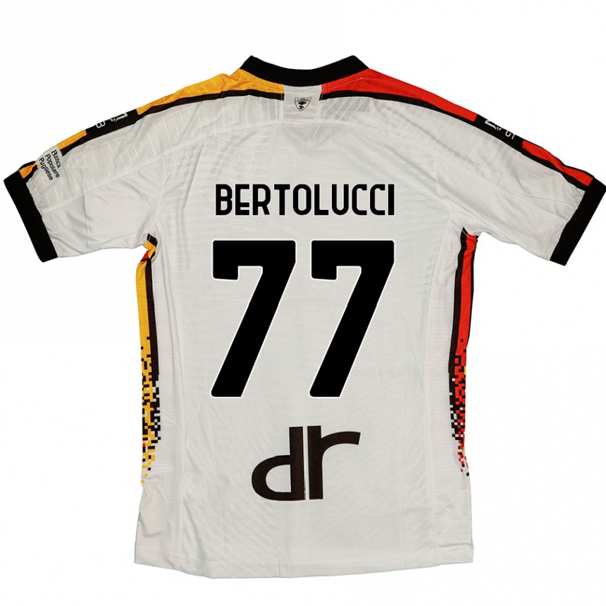 Kinder Fußball Sandro Bertolucci #77 Weiß Schwarz Auswärtstrikot Trikot 2024/25 T-Shirt Luxemburg