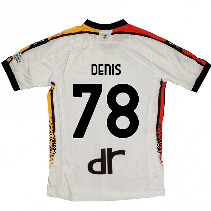 Kinder Fußball Max Denis #78 Weiß Schwarz Auswärtstrikot Trikot 2024/25 T-Shirt Luxemburg