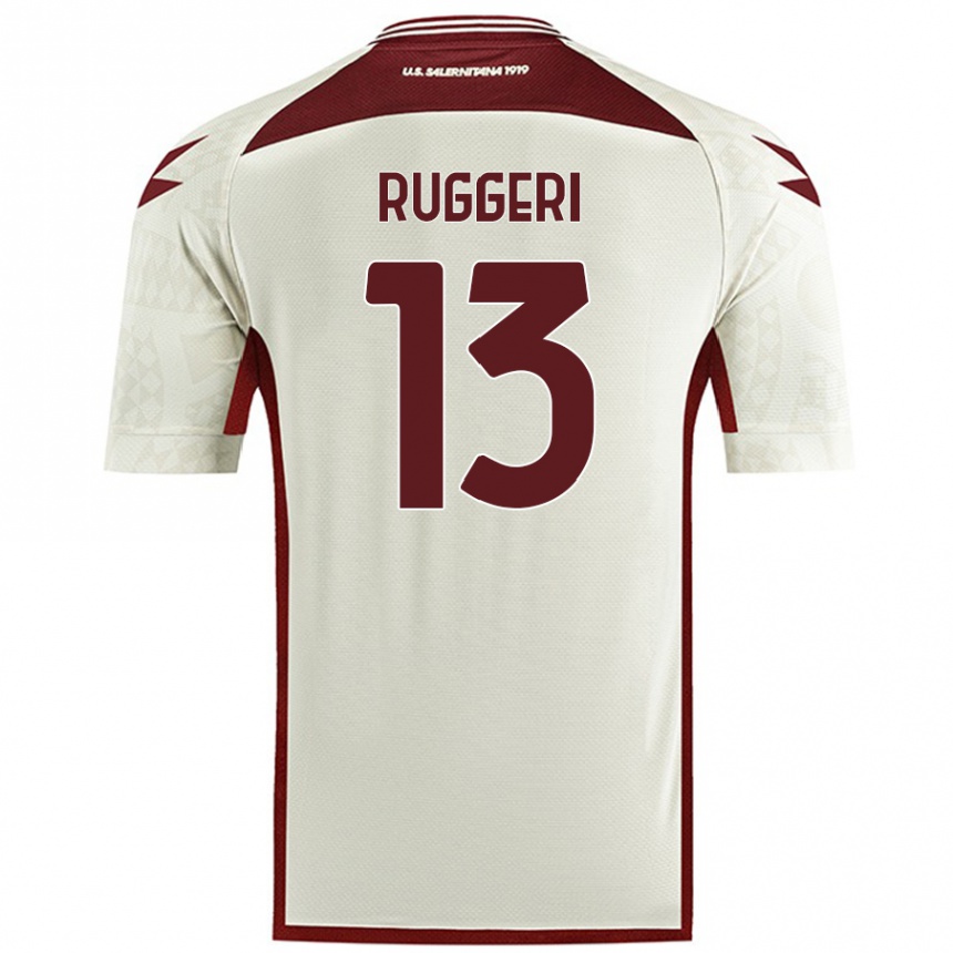 Kinder Fußball Fabio Ruggeri #13 Cremefarben Auswärtstrikot Trikot 2024/25 T-Shirt Luxemburg