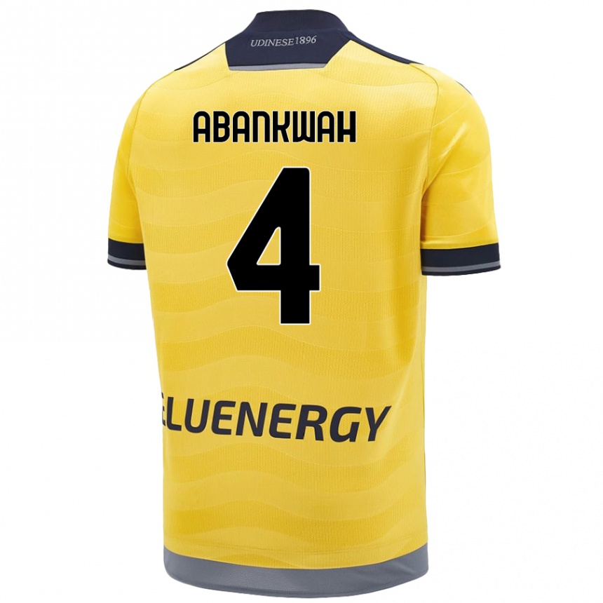 Kinder Fußball James Abankwah #4 Golden Auswärtstrikot Trikot 2024/25 T-Shirt Luxemburg