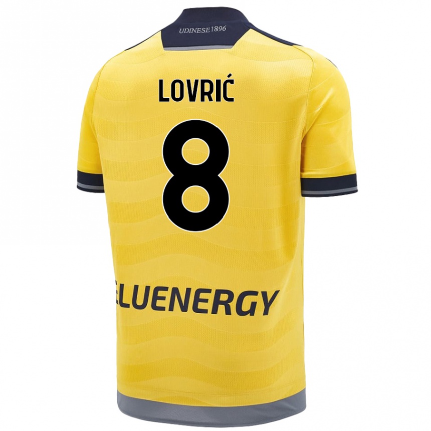 Kinder Fußball Sandi Lovrić #8 Golden Auswärtstrikot Trikot 2024/25 T-Shirt Luxemburg