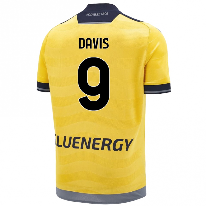 Kinder Fußball Keinan Davis #9 Golden Auswärtstrikot Trikot 2024/25 T-Shirt Luxemburg